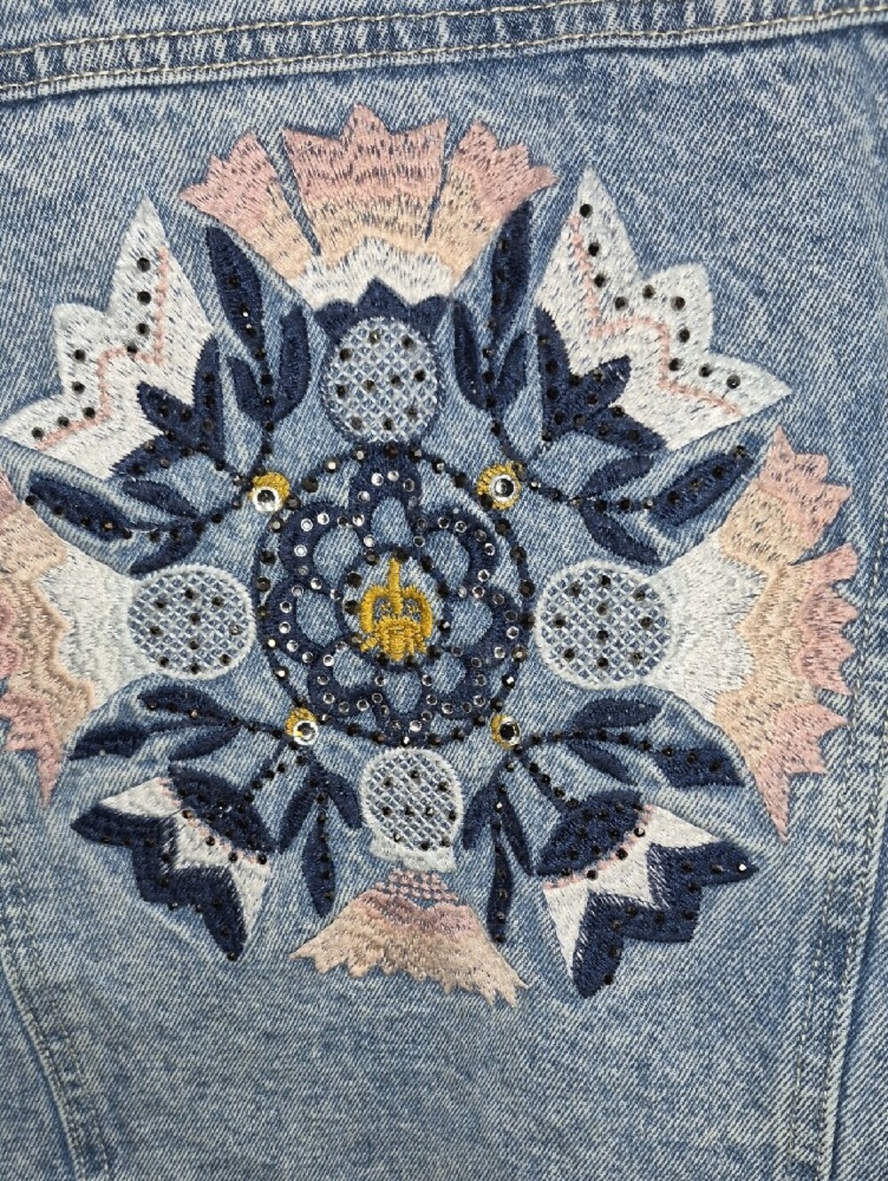 bebe Light Blue Denim Jacket with Black Label - Picture 2 of 9